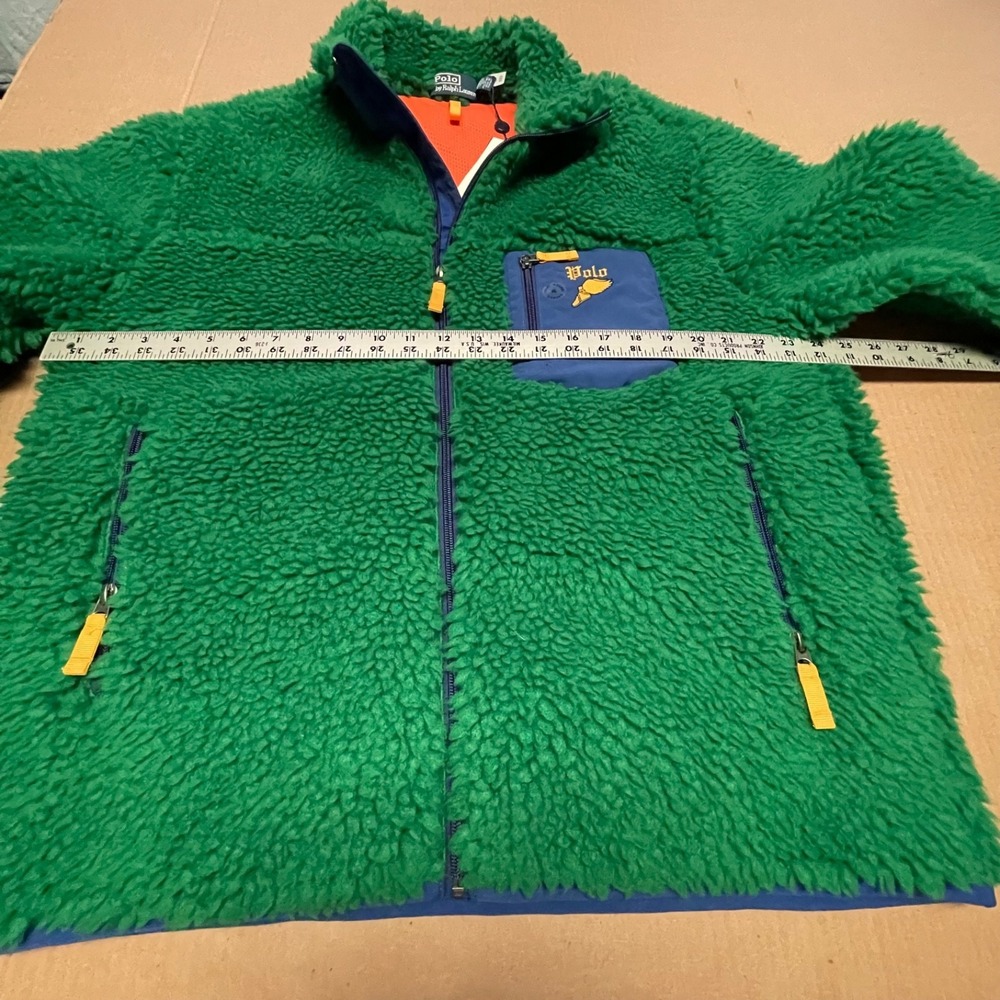 Polo Ralph‎ Lauren Men's Sz XL Green Shaggy High Pile Fleece Full Zip Jacket NWT - Picture 12 of 16